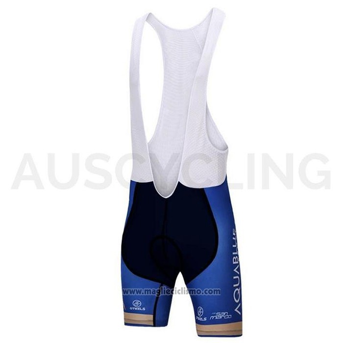 2018 Abbigliamento Ciclismo Aqua Blue Sport Blu Manica Corta e Salopette